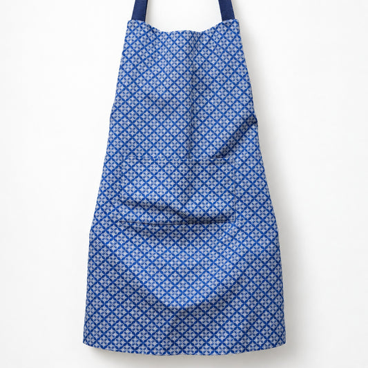 Indigo Adult Shweshwe Apron | Medium