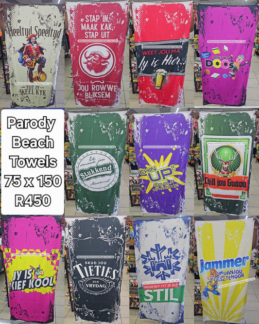 Cheeky Parody Spaza Large Beach Towels