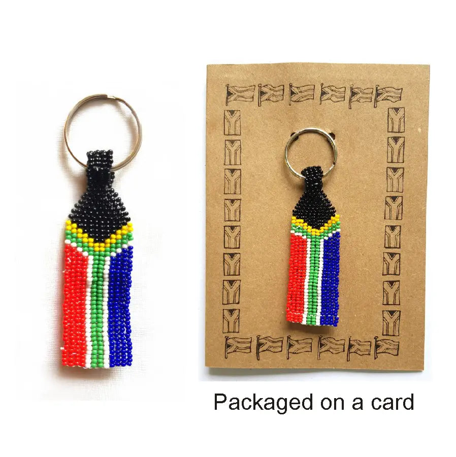 LRG Bead SA Flag Keyring