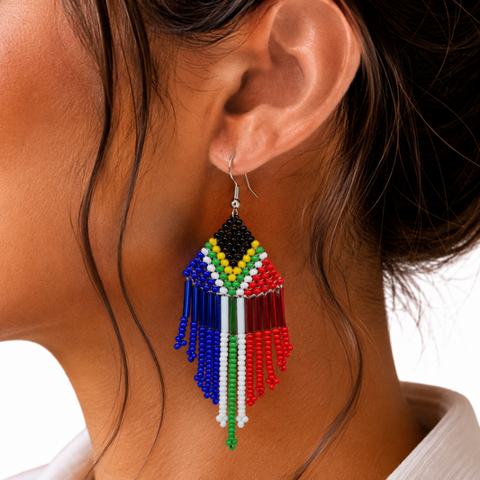 SA Flag Cascade Earring 29E - Sharon's Factory Shop