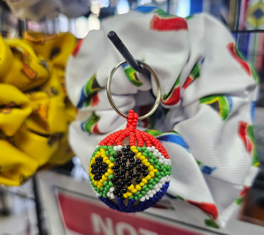 Beaded SA Flag Keyring