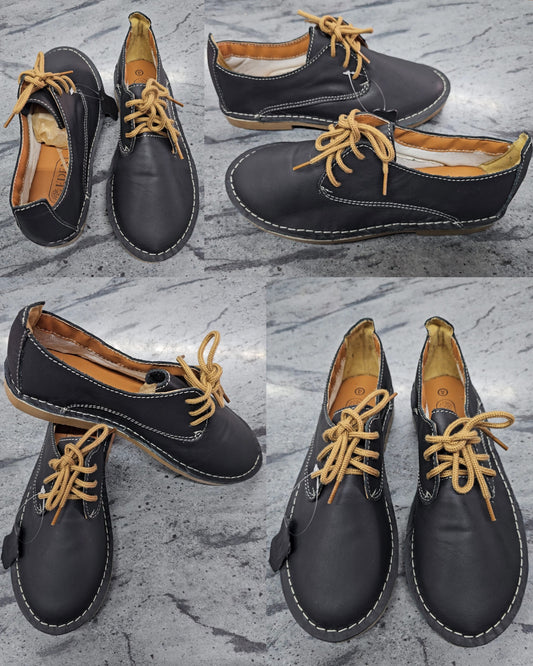 Genuine Leather Black Vellies