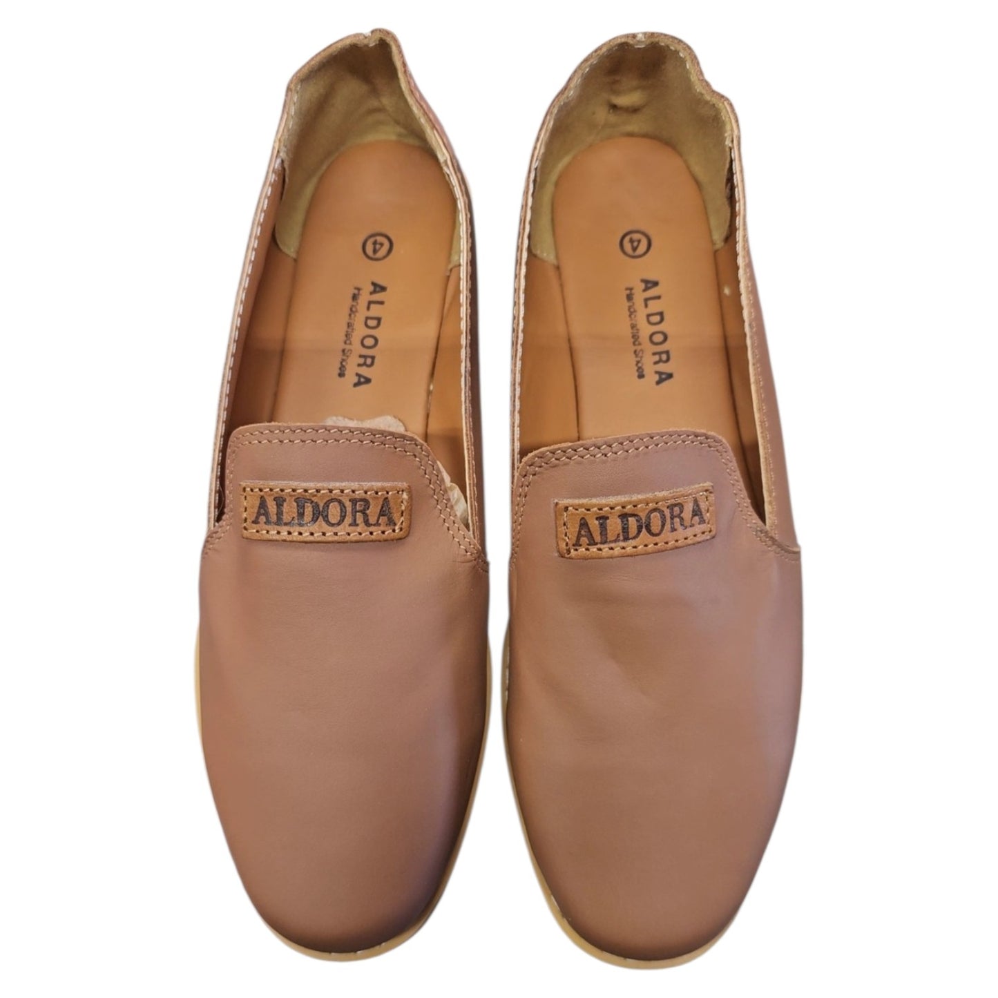 Aldora Tan Loafer | Genuine Leather