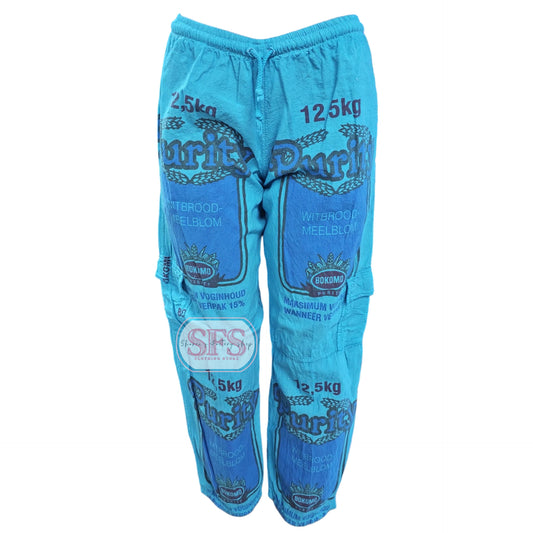 Turquoise Unisex Flourbag Cargos | Meelbroeke - Sharon's Factory Shop