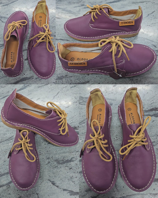 Aldora Genuine Leather Burgundy Vellies