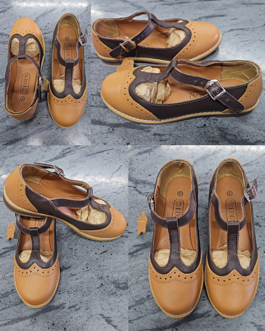 Genuine Leather Mary Jane Rouge Vellies