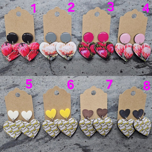 Dangle Heart SA Pride Earrings