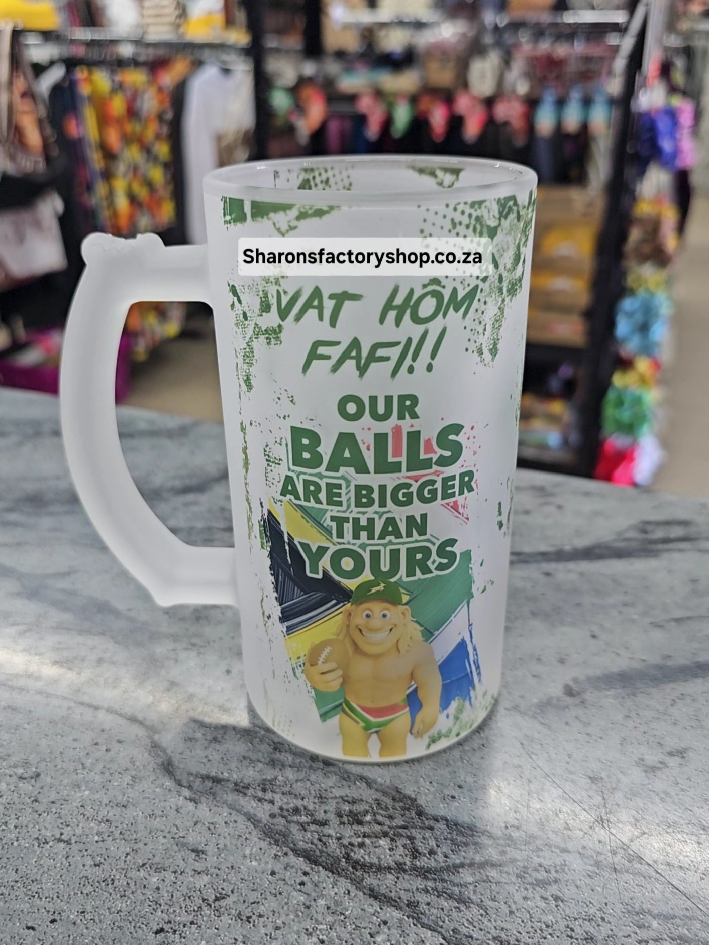 Cheeky Parody Spaza Beer Mug