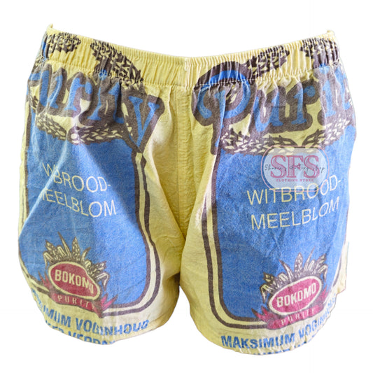 Pale Yellow Unisex Flourbag Supa Shorts | Meelbroeke - Sharon's Factory Shop