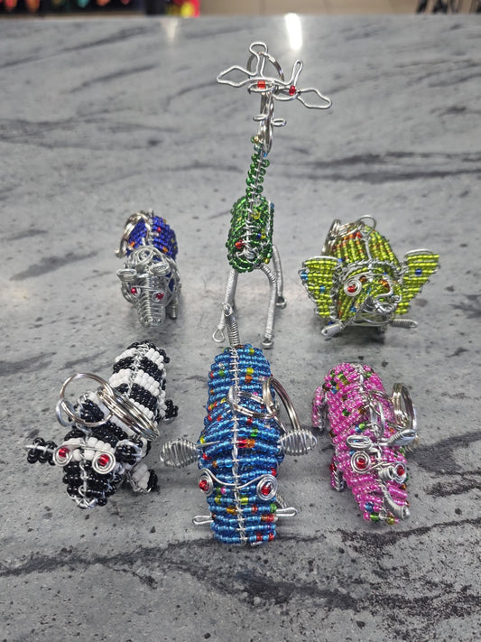 3D Beaded Animal Keyrings