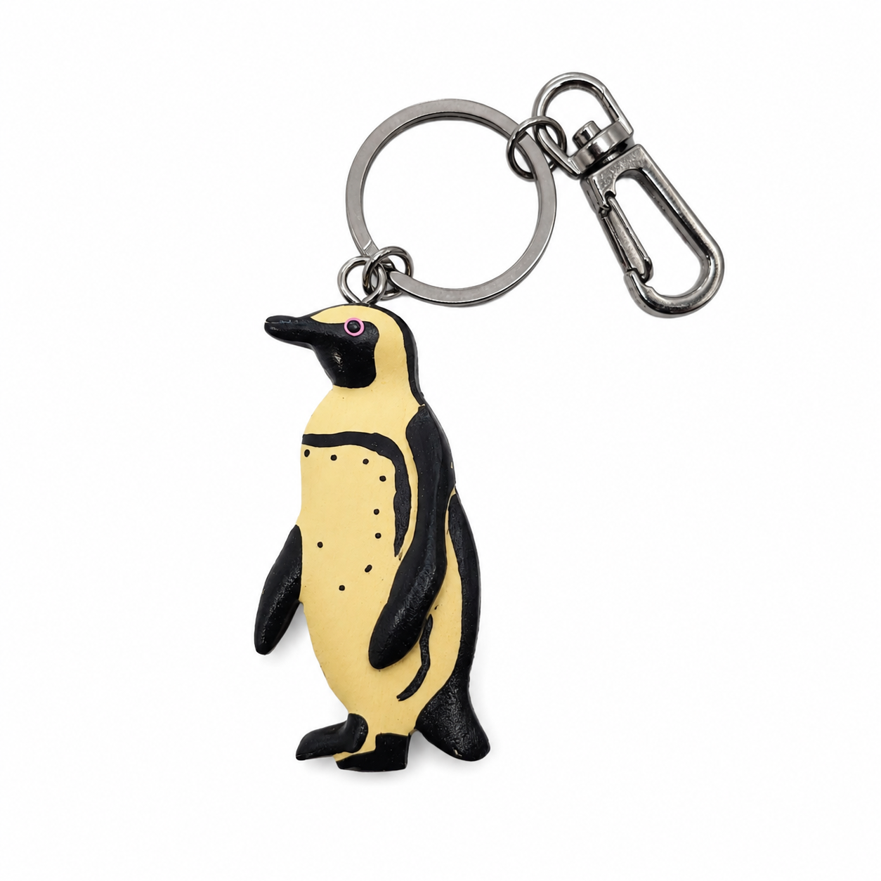 Wood Penguin Keyring