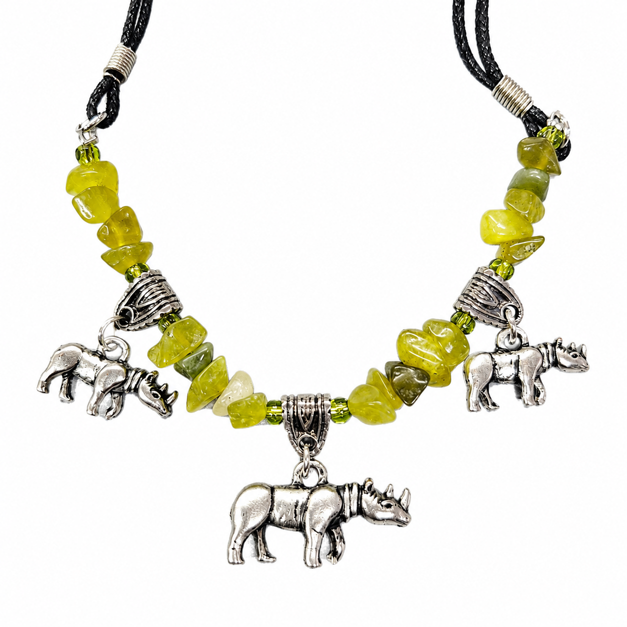 3 Charm Safari Gemstone Necklace