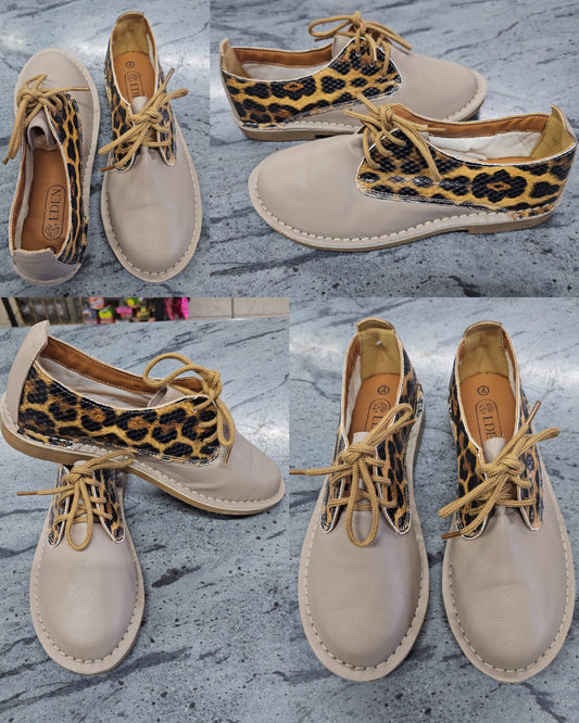 Toupe & Leopard Print Vellies - Synthetic