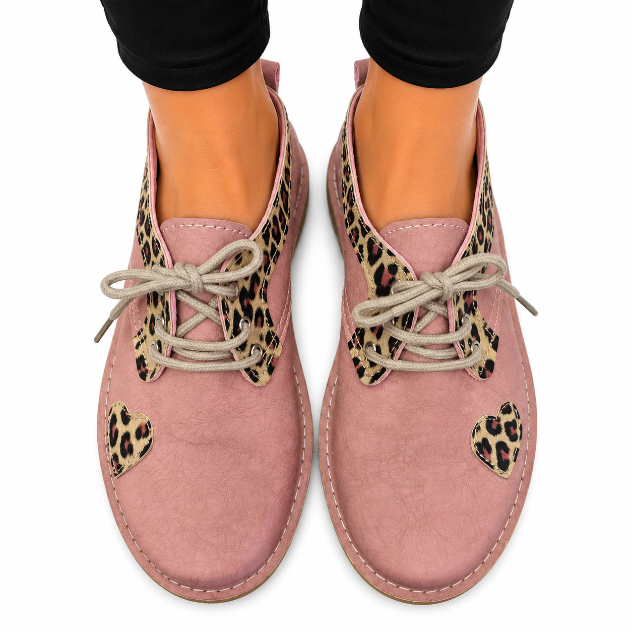 Pink Heart Lace Up Veldskoen | Vellies