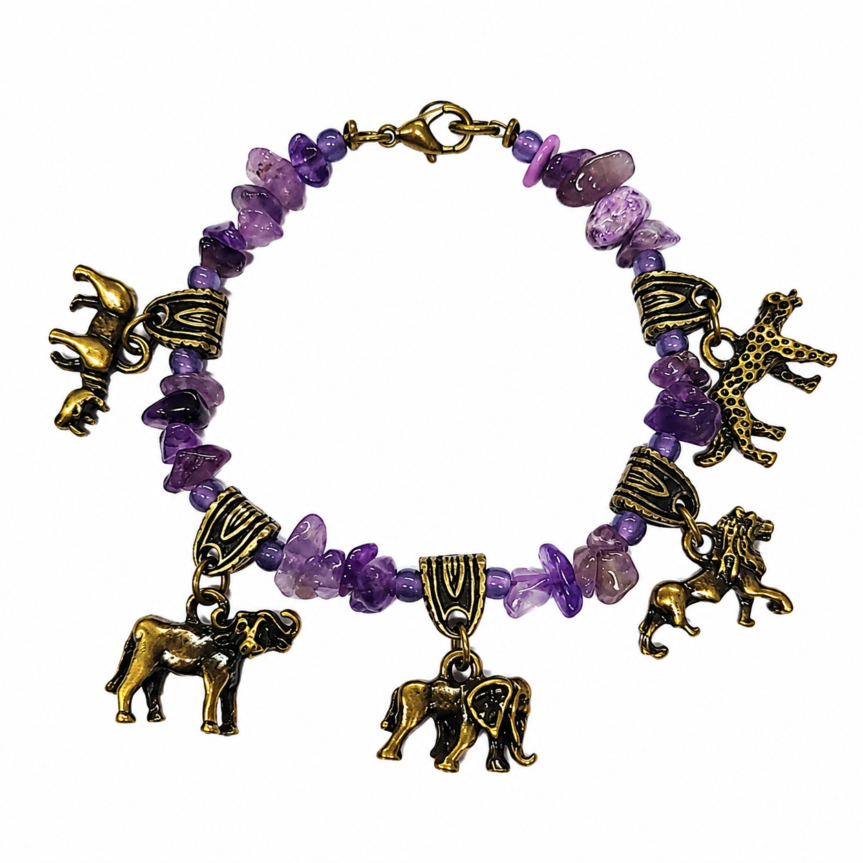 Big 5 Gemstone Charm Bracelet