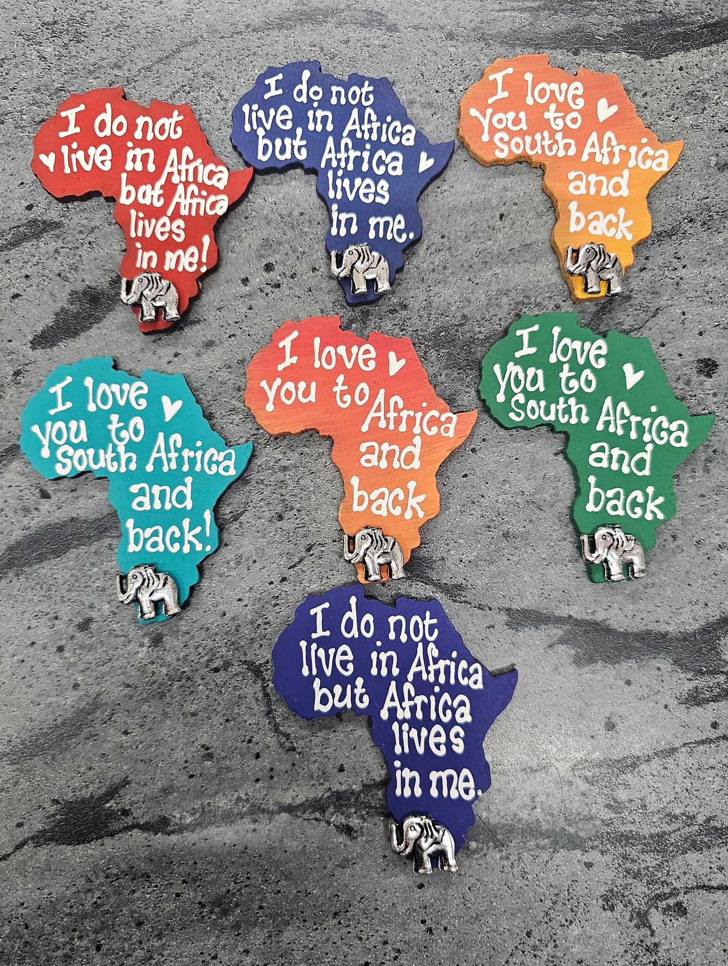 Africa Cutout Magnets - I love you