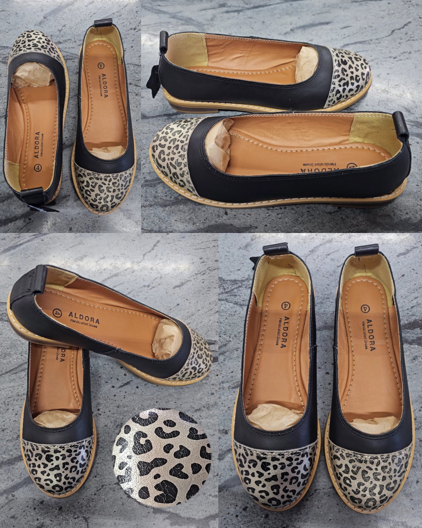 Aldora Genuine Leather Leopard Pumps