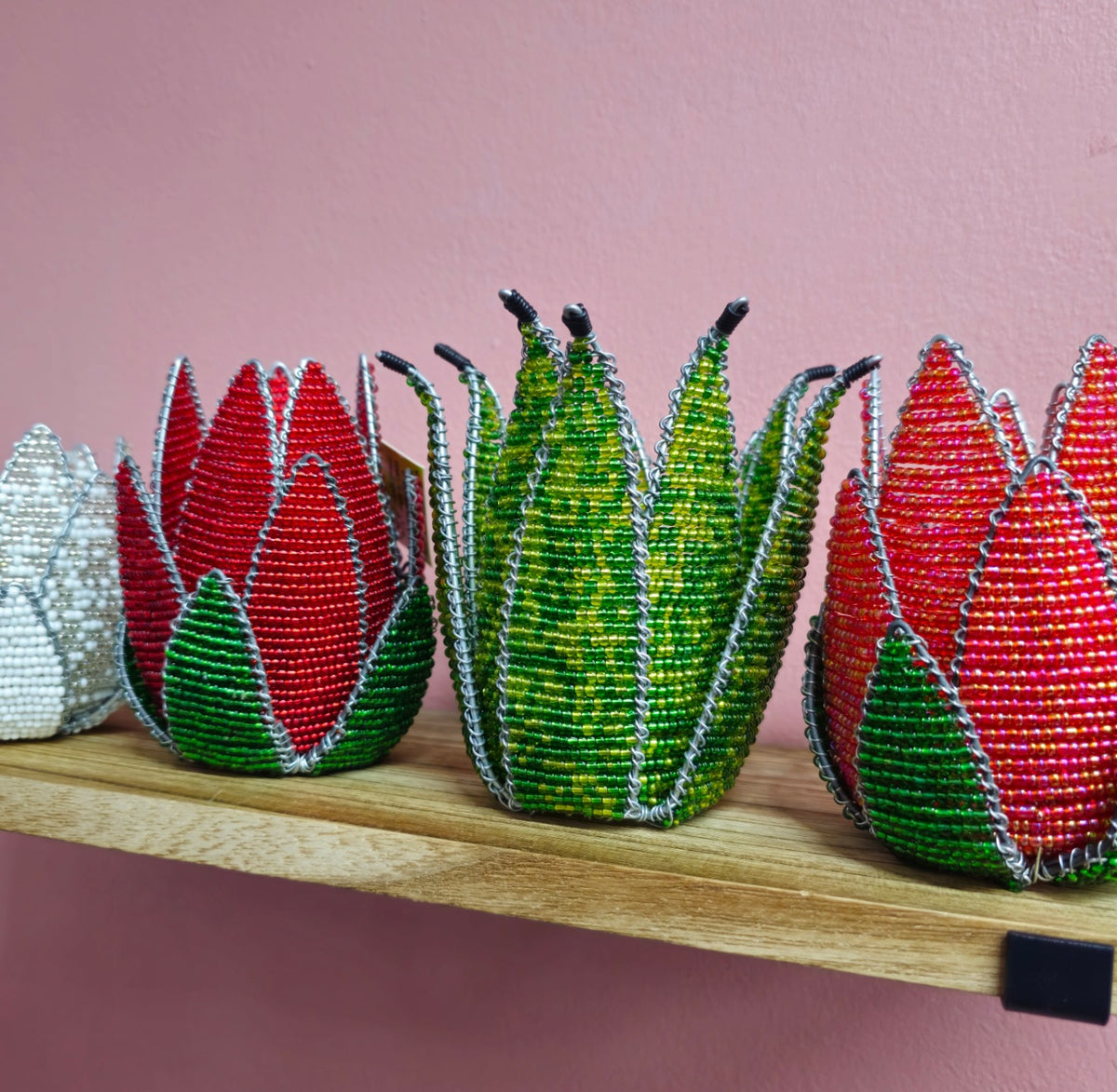 Beaded Protea Tealight Holders