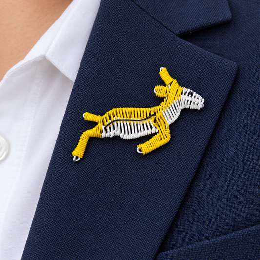 Wire & Bead Springbok Brooch