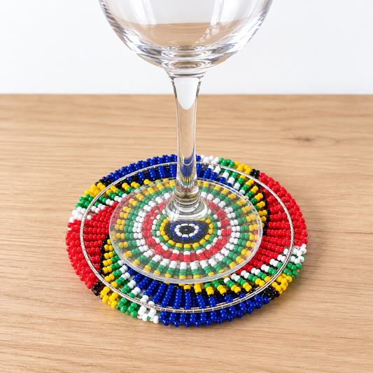South African Flag Beaded Coasters | 6pc Set