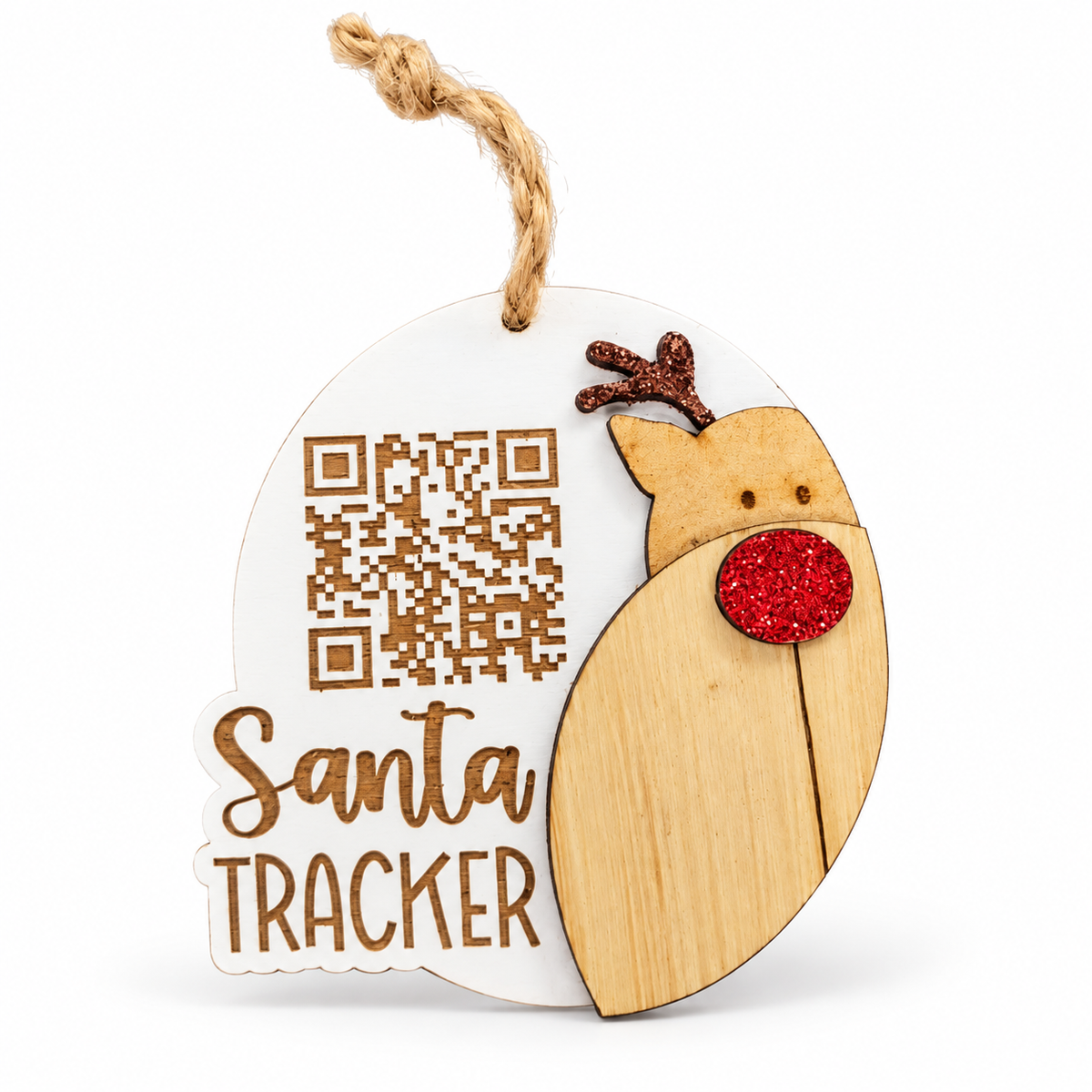 Reindeer QR Code Christmas Ornament