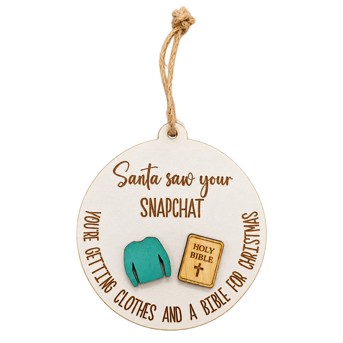 Santa Saw Your Snapchat Ornament