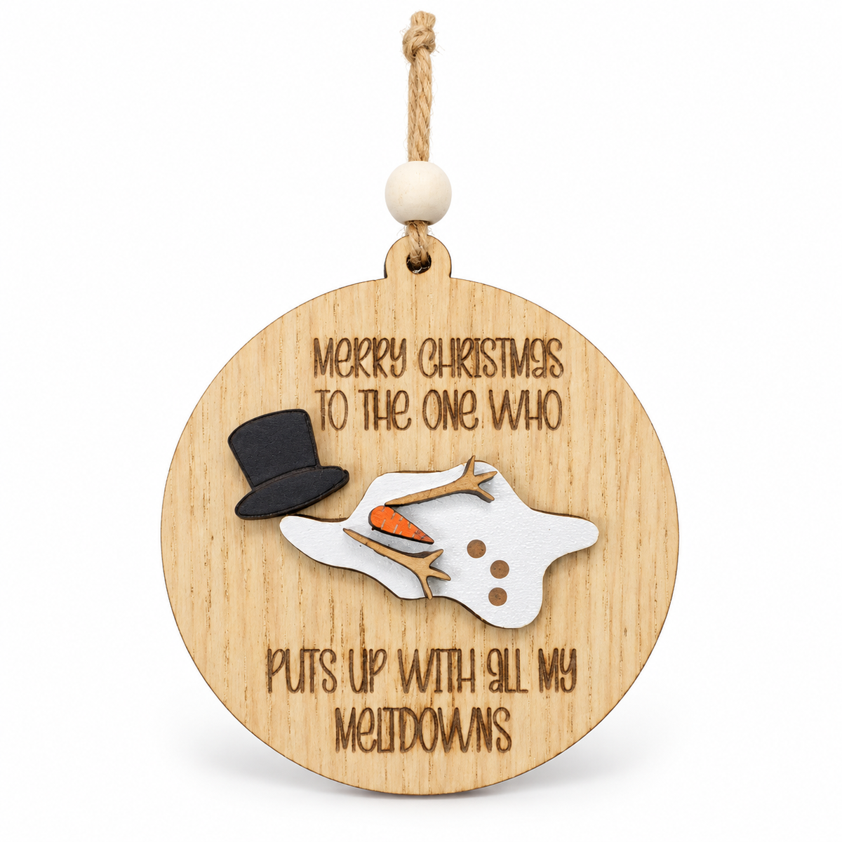 Snowman Meltdowns Christmas Ornament