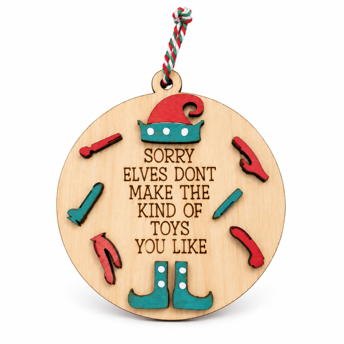 Naughty Elf Toys Christmas Ornament