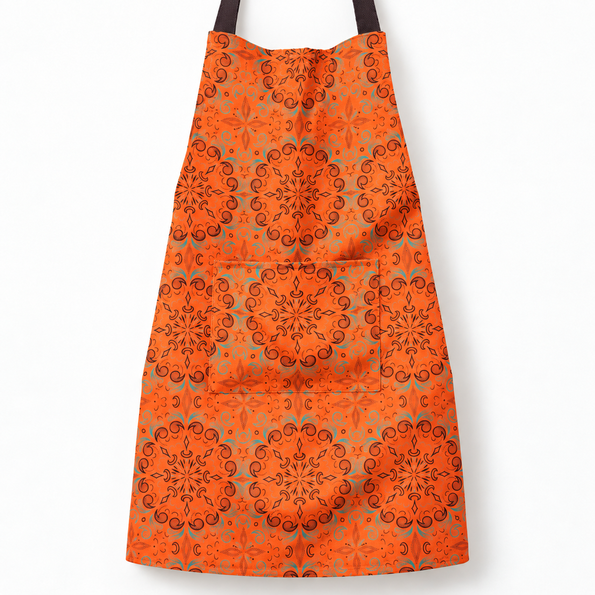 Orange Adult Shweshwe Apron | Medium
