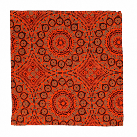 Shweshwe Orange Mandala Napkins | 4PC Set