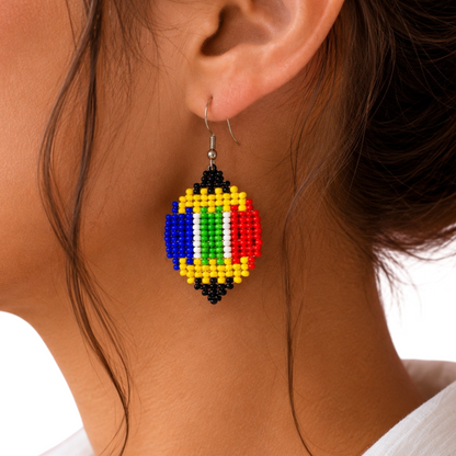 SA Rugby Ball Earrings