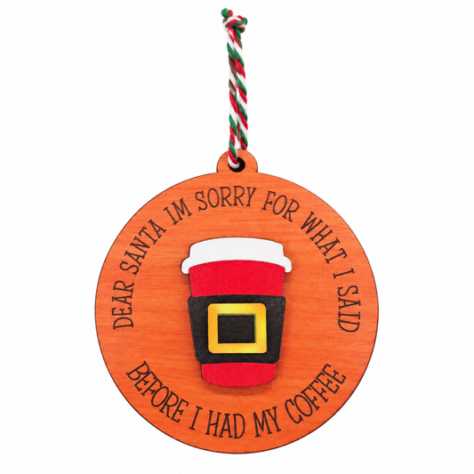 Before Coffee Christmas Ornament