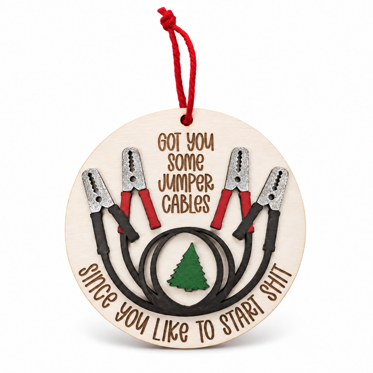 Jumper Cables Christmas Ornament