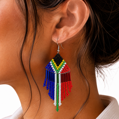 SA Flag Cascade Earring 29E