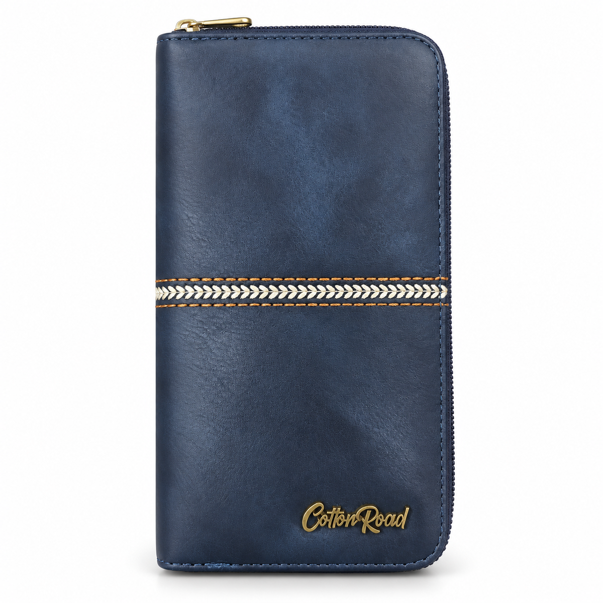 Cotton Road Single Zip Wallet – Stitched Detail | P19212