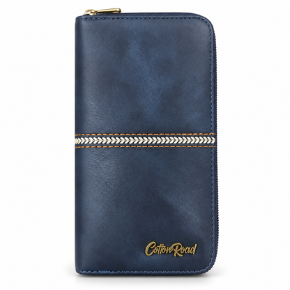 Cotton Road Single Zip Wallet – Stitched Detail | P19212