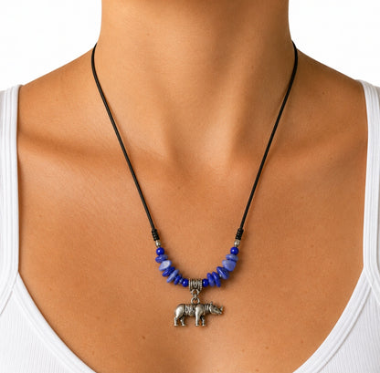 African Wildlife Gemstone Necklace