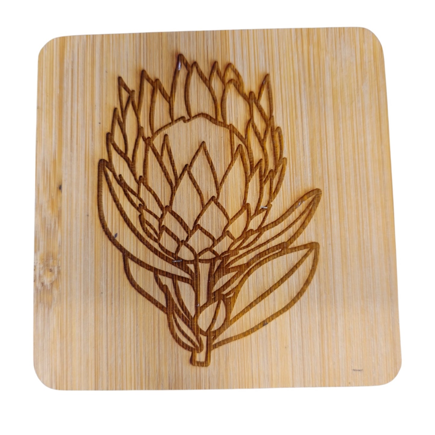 SA Bamboo Coaster with Built-in Bottle Opener