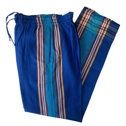 (L) Blue with Blue/Red Kikoy Unisex Pants
