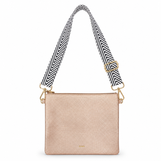 Escape Rose Gold Flat Crossbody Pouch Bag
