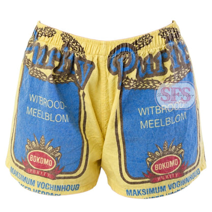 Pale Yellow Unisex Flourbag Supa Shorts | Meelbroeke