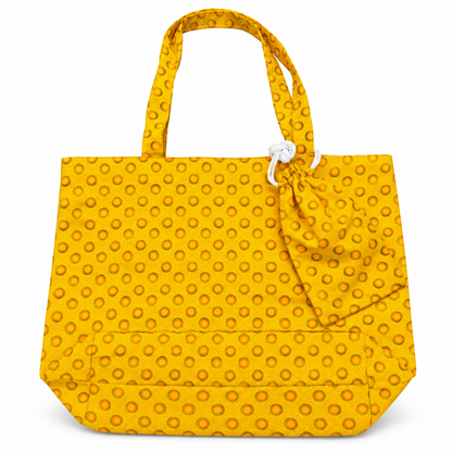 Shweshwe Foldable Shopping Bag with Detachable Pouch