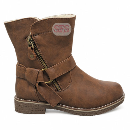 JX02 Khaki Buckle Boot