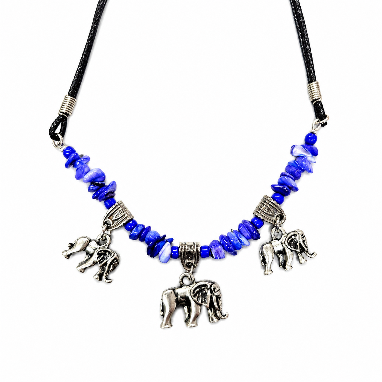 3 Charm Safari Gemstone Necklace