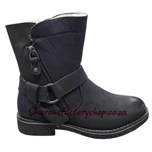 A86-1 Buckle Short Black Boot