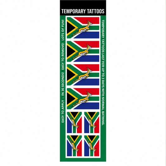 Official Springbok Supporter Temporary Tattoos