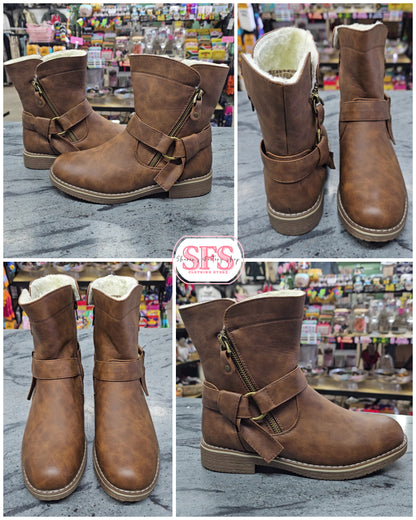 JX02 Khaki Buckle Boot