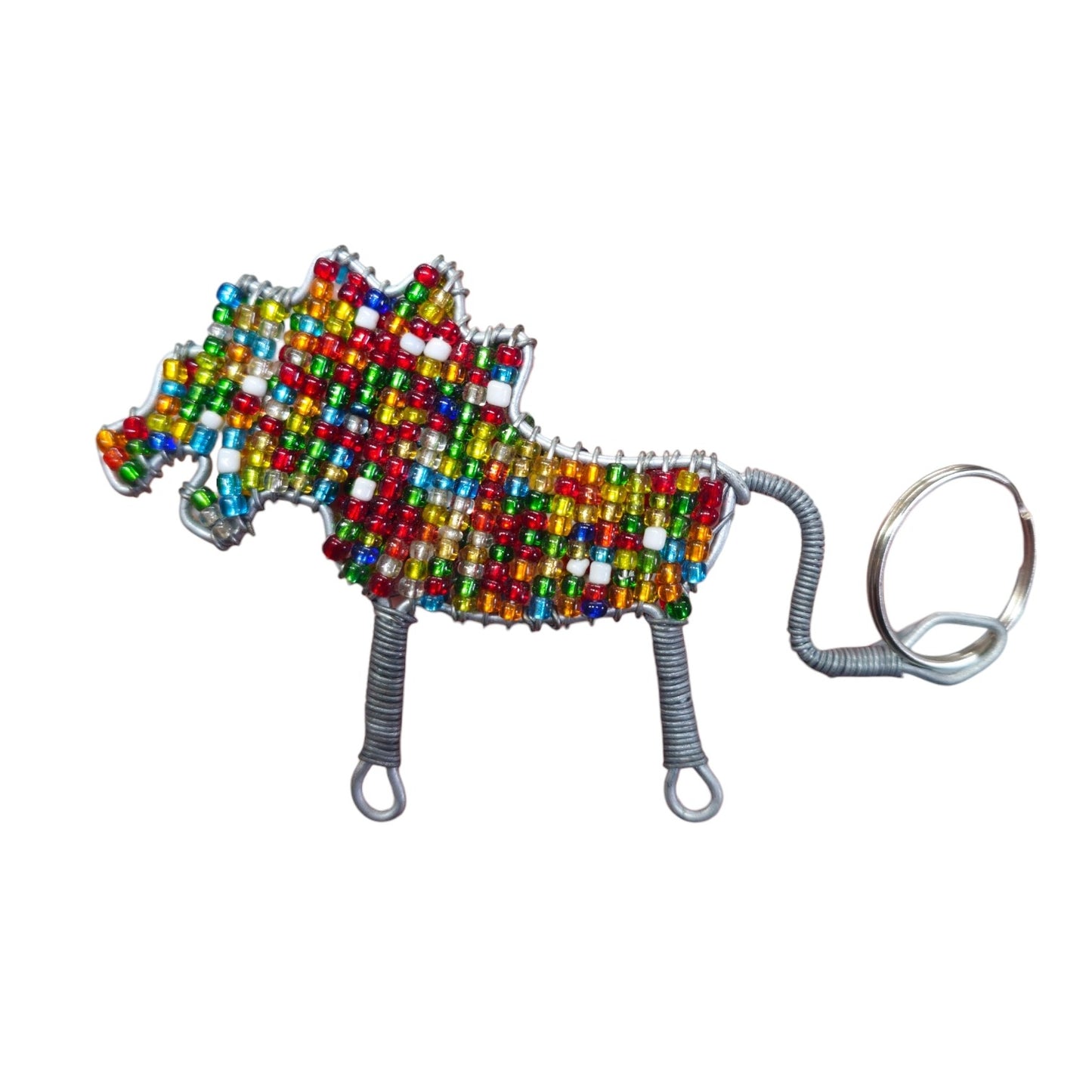 Multi Beaded Wire Safari Keyring