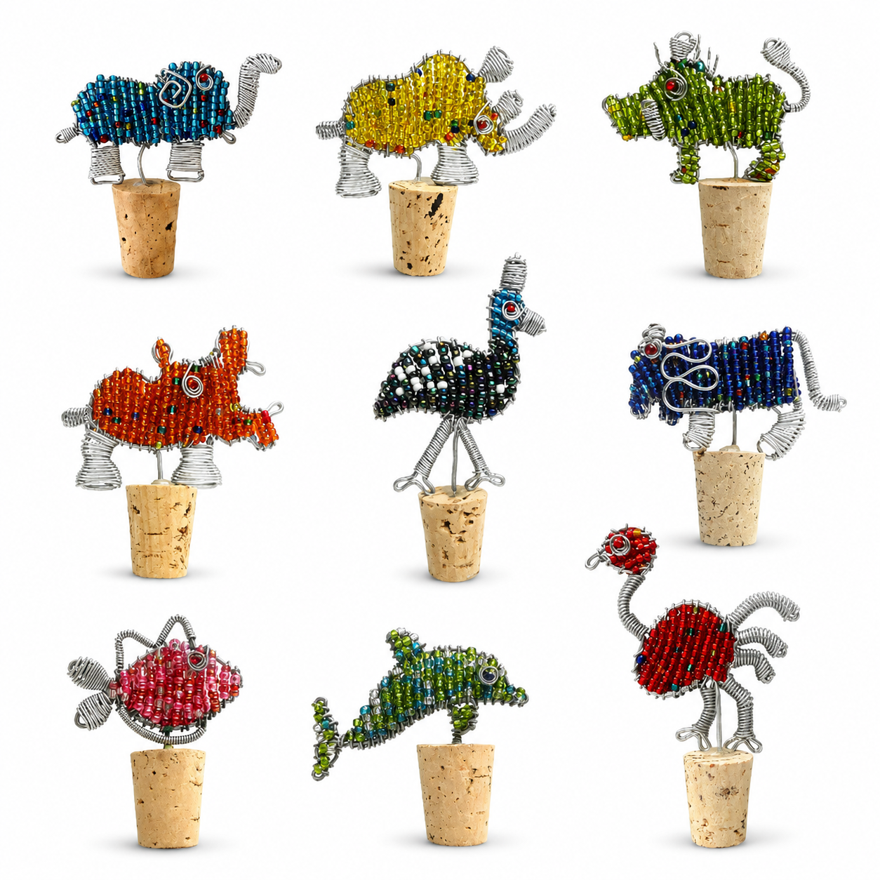 2D Safari Bead Wine Stoppers