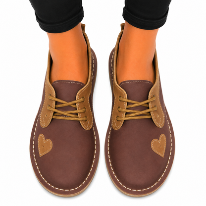 Cognac & Tan Heart Lace Up Veldskoen | Vellies